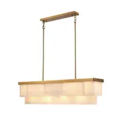 Aster 9 Light Rectangle Marble Chandelier 120x32cm