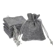 2.7x3.5 Inch Burlap Bags with Drawstring, 50 Pcs Linen Gift Bags, Gray