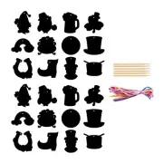 24Pcs Irish Festival Themed Scratch Paper Set for Art Craft Hanging Decoration