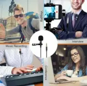 2 pack 3.5mm Clip-on Lapel Lavalier Microphone Recording Mic for Cell Phone