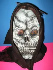 SKULL SKELETON HOLOGRAM HOODIE MASK - ONE SIZE - ADULT - BRAND NEW W/TAGS !