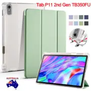 For Lenovo Tab P11 2nd Gen Case With Pen Holder Trifold Leather Soft Back Stand