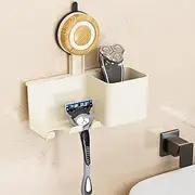 Razor Holder for Shower, Suction Cup Shaver Holder for Wall, Removable&Reusable Suction Cup Hooks for Bathroom, Damage-Free Suction Shower Hooks, Waterproof Wall Mounted Razor Stand