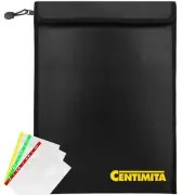Fireproof Document Bag Waterproof Safe Folder - 2000℉ Money Bag with Zipper a...