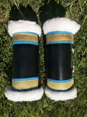 Glitter boots x 4 boots Horse floating work paddock horse boots browband name