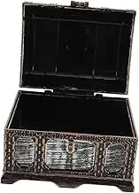 HOODANCOS Vintage Pirate Treasure Box Decorative Storage Case for Retro Style Chest for Imaginative Play and Home Decor for Parties and Collectibles