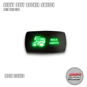 GREEN HORIZONTAL LED Rocker Switch Dual Light 12V ON OFF For Jeep - ROCK LIGHTS (for: Jeep)