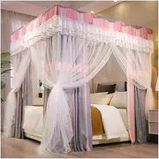 Mosquito Net for 1.2m/4ft Bed, s Bedroom Decorative Bed Canopy with Bracket, Blackout & Dustproof Bed Curtain (Color : Style 4, Size : 1.2x2x2m)