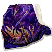 Cool Fantasy Weapon Purple Dragon Nether Blade Throw Blanket