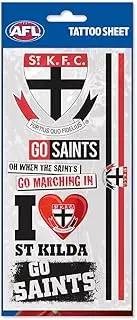 St Kilda Saints AFL Temporary Tattoo Sheet