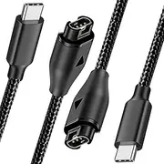 tunghey 2Pack Charger Cable for Smart Watch 1M Nylon Braided USB C Charging Cable for Fenix 7 7X Sapphire Solar 6 for Forerunner 245 55 for Instinct 2 for Vivoactive 4 3 for Venu 2 Plus