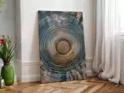 Gold Lines Tree Ring Paint, Abstract Unframed Canvas Print Australian Wall Art