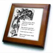 3dRose Which way ought I go from here Chesire cat - Alice in Wonderland quote 8x