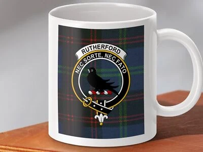 Rutherford Clan Crest Scottish Tartan Mug