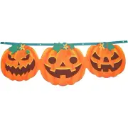 Pumpkin Bunting Flag Hanging Banner Holiday Halloween Fall Decor Indoor Outdoor