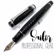 Sailor Professional Gear Chrome Trim 21K nib Black Fountain Pen