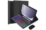 WASSUP for Samsung Galaxy Tab A9+/A9 Plus 11 inch 2023 Keyboard Case Detachable Color Backlit Bluetooth Keyboard & Mouse-Black
