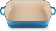 [Le Creuset] Signature Cast Iron Rectangular Roaster, 33 cm - Marseille Blue