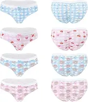 [LittleForBig] Women's Ladies Soft Cotton Underwear Comfortable Hipster Briefs Babydoll Baby Bear 4 Pack Panties Set