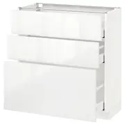 METOD base cabinet with 3 drawers, white Maximera/Ringhult white, 80x37x80 cm