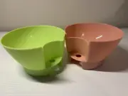Water bottle snack bowl Pink & Green travel to go For Tumblers new- 2 Pk