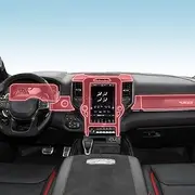 Car Interior Film Dashboard Piano Board Shift Center Console Anti-Scratch Transparent TPU Protection Film Accessories，for RAM TRX t-rex 2022-2025 (Style for LHD)