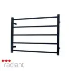 Radiant STR03 Heated Towel Rail-750x550mm-Matte Black-Bottom Right Wiring