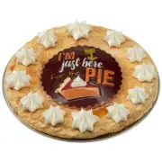 Here for the Pie Cake Top (2 Pieces) Fall Thanksgiving Themed Cake Decor