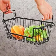 Freezer Organizer Bins, Stackable Freezer Basket with Open Front, Wire Storage Bin with Foldable Handle for Vegetable Fruit Snack for Kitchen, Living Room, Bedroom, Dining Room