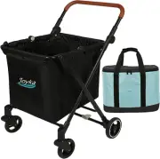 Foldable Shopping Cart 85 Liters Shopping Trolleys with Cooler Bag Utility Cart