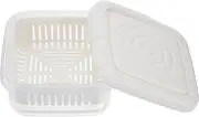 Soap Dish, Square Soap Travel Case with Drainage Layer, Leak-Proof Soap Container for Gym, Bathroom, Traveling, Camping, Soap Bar Shampoo Holder for Shower (White)