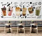 3D Sweet Bubble Tea Wallpaper Wall Mural Removable Self-adhesive 122