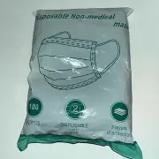 Black Face Mask Non Medical Surgical Disposable 3Ply Earloop Mouth Cover 100 pc