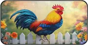 Quteprint Non-Slip Super Absorbent Floor Door Mat, Flowers Daisy Rooster Runner Rug for Entryway, Hallway, Kitchen - Indoor/Outdoor Doormat, Easy Clean Home Decor, 39x20 Inch