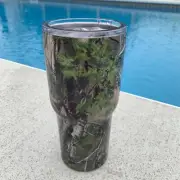 Stainless Steel Camo Tumbler + Straws - 30 Oz Double Wall Vacuum Insulated