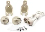 Universal Bungee Kit Parts for Sun Shades Blackout Roller up Blinds (Bungee kit & Nice end Cap, Beige)