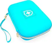 [CASEMATIX] 8" Turquoise Asthma Inhaler Case for Travel Fits Spacer, Mask and Accessories, Includes Case Only