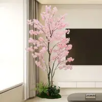 在飛比找蝦皮購物優惠-「山野」仿生桃花樹 櫻花樹 高品質仿真花擺設 客廳裝飾擺件 
