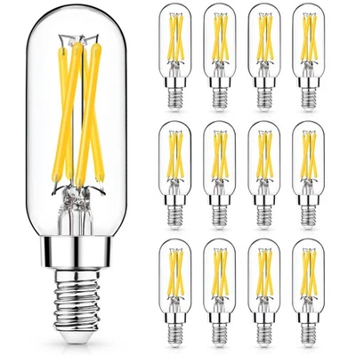 12 Pack Dimmable T6 LED Bulbs,4W Equal 40W e12 Candelabra Light Bulb 4000K,Cl...