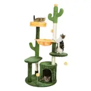 Cactus Cat Tree Large 52” Tall Multi-Level Cute Cat Tower with Padded Top