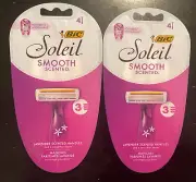 Lot Of 2 Bic Soleil Smooth Lavender Scented Disposable Razors 4 ct ea 8 ct total