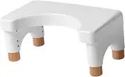 Height Adjustable Toilet Stool for Adults and Kids - Bathroom Step Stool, Heavy Duty Squatting Poop Aid, Anti-Slip Waterproof Foot Potty - Wood Highlight