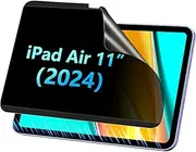 LUSA DESIGN Screen Protector for iPad AIR 11 Inch (2024 M4), Removable Magnetic Privacy Screen Film with 30-Degree Anti-Spy Privacy Filter, Detachable and Reusable, Matte Finish Compatible with Face