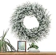 Artificial Spring Wreath, Eucalyptus Leaves Wreath, Farmhouse Spring Garland, Beautifully Crafted Seasonal Decoration, Ideal for Welcoming, Elegant and Vibrant Home D?cor, 13.78 in