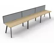 New RapidLine Eternity 3 Person Desk 4500mm (1500mm per person) Single Sided Met