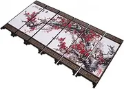 WHAMVOX Small Screen Home Decor Desktop Folding Screen Folding Panel Screen Antique Panel Screen Chinese Traditional Art Folding Screen Ornament Folding Screen Decoration Black Wooden
