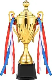 Trophy Cup Metal Gold Award Trophy Elegant Gold Award Winner Award Trophies Cup Achievement Prize Award for Kids Classroom School Rewards Sports Championships 29x13cm