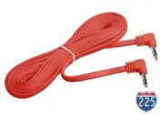 3.5mm FLAT Male to Male RED Aux Cable Cord Car Audio PC Headphone Jack