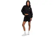 Womens Nike Sportswear Club Fleece Black Oversized Cropped Pullover Hoodie