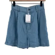 WALTER BAKER Jasmine Shorts Size Small Chambray Denim Blue NWT Lightweight